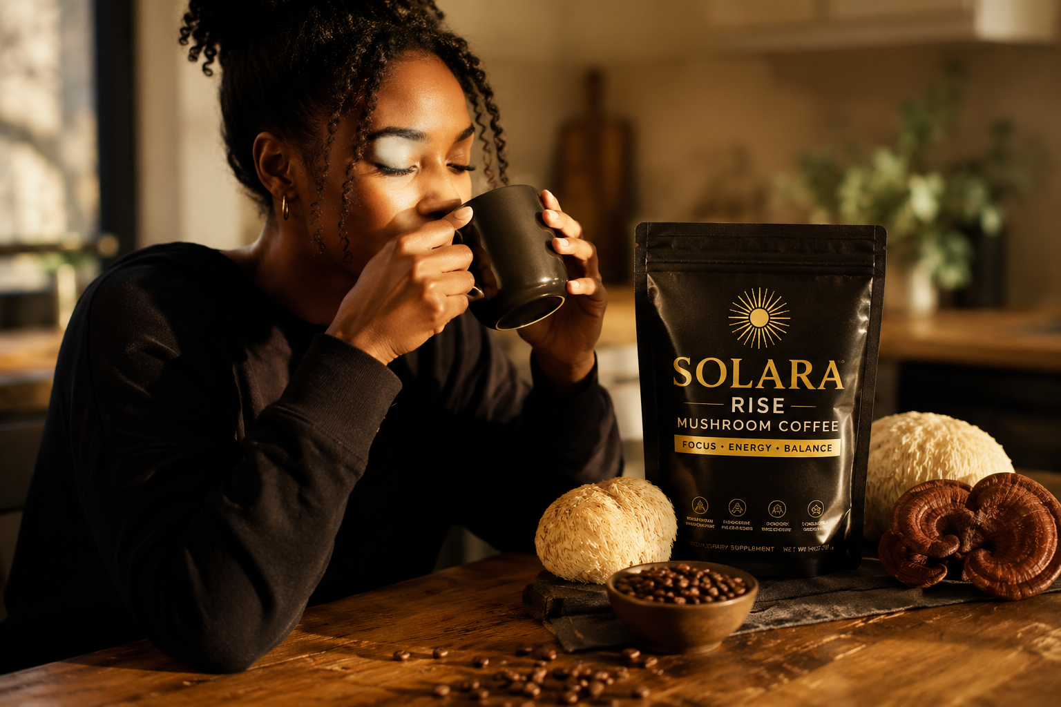 SOLARA RISE™ Mushroom Coffee — 3 Pack