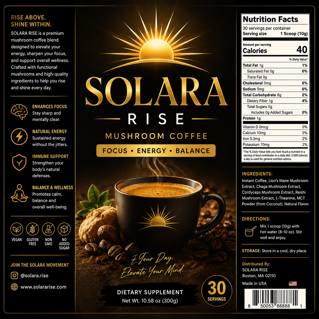 SOLARA RISE™ Mushroom Coffee — 3 Pack